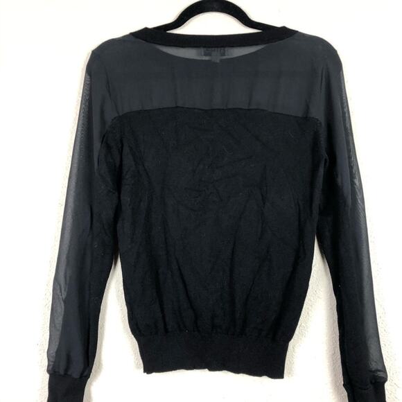 Joseph A Black Sweater with Sheer Details Womens S Preppy Whimsigoth Pullover - Picture 7 of 7